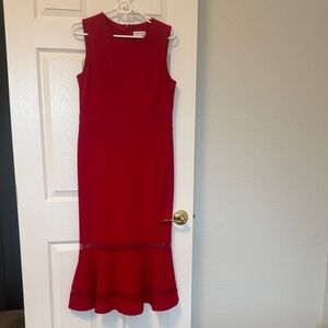 Calvin Klein Vibrant Red Midi Dress
